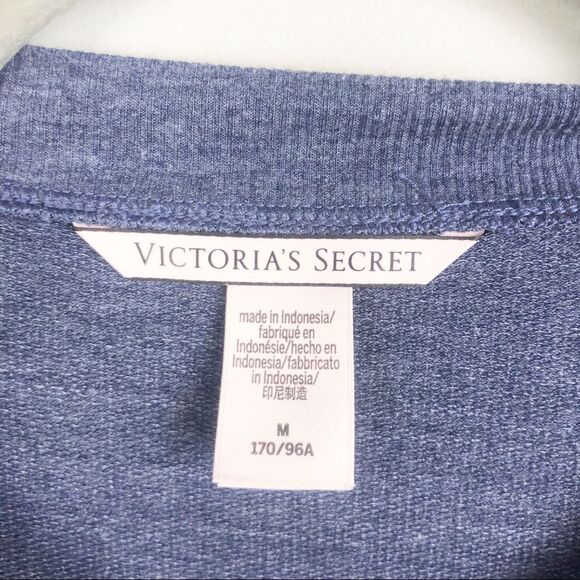 VICTORIA’S SECRET | Navy Blue Loungewear Sweatshirt Lace Up Sleeves Women’s M - Picture 6 of 8